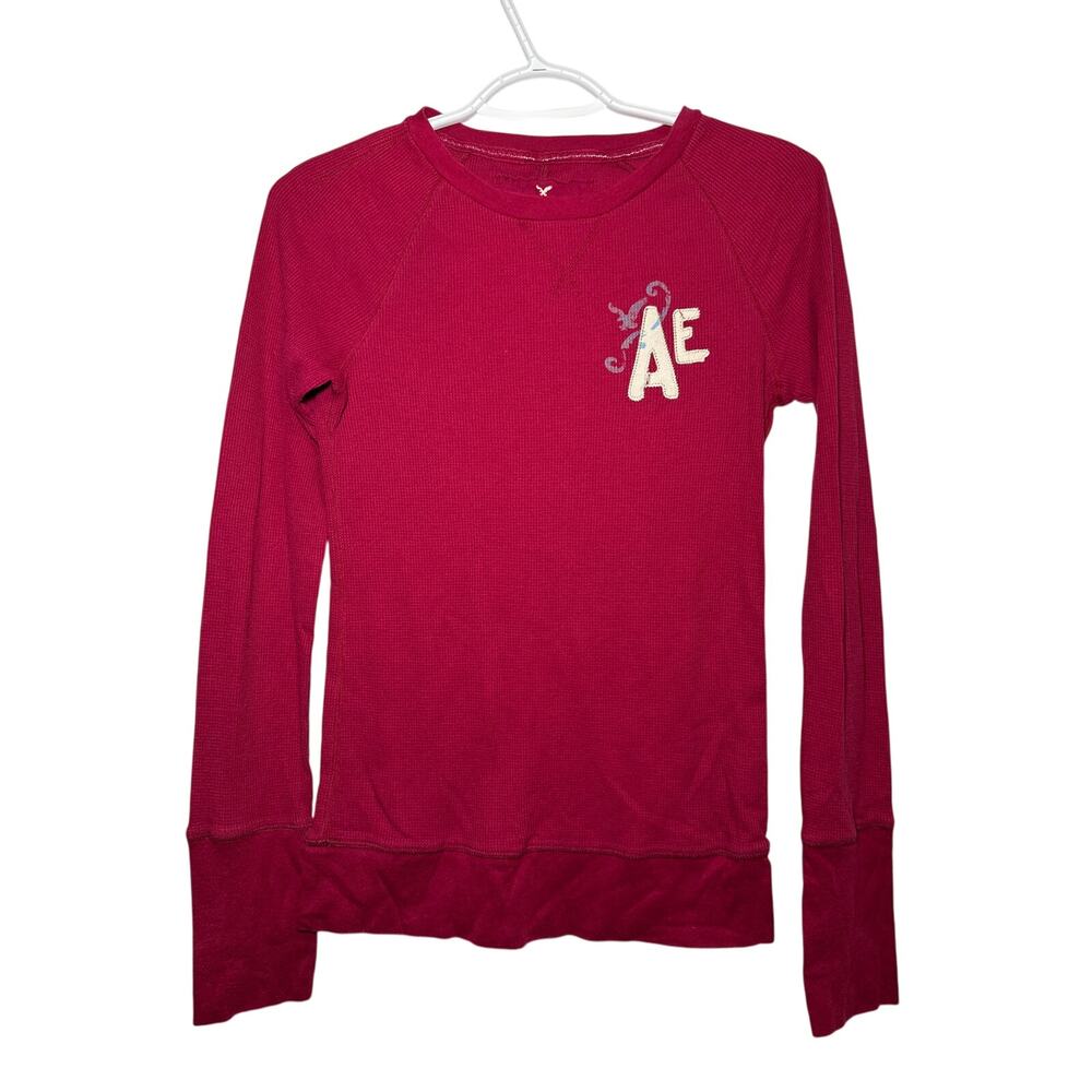 American Eagle pink‎ long sleeve shirt womens large y2k classic 2000s